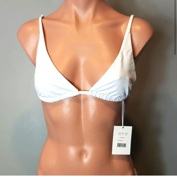 Andie Swim White The Tropez Bikini Top NWT - Picture 1 of 2